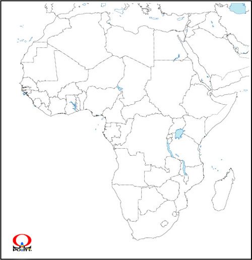 アフリカ白地図2 Map of Africa
