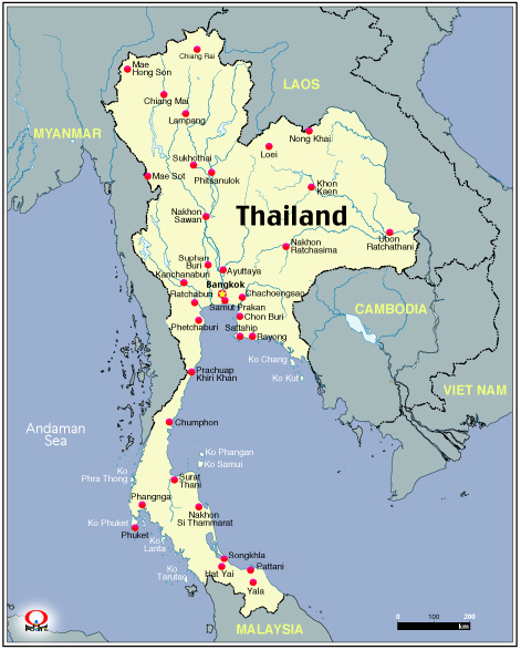 �^�C�n�}�@Map of Thailand
