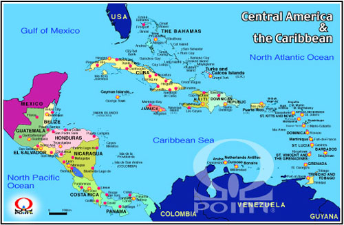�J���u�C�n�}�@Map of Caribbean