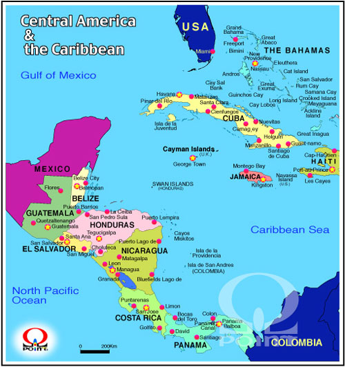 �J���u�C�n�} Map of Caribbean