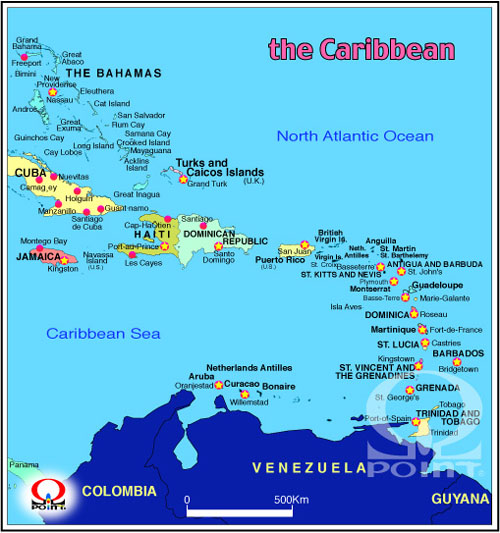 �J���u�C�n�} Map of Caribbean