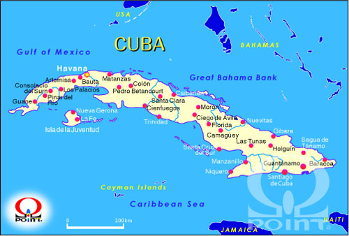 �L���[�o�n�} Map of Cuba