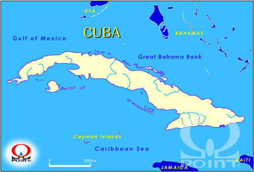 �L���[�o���n�} Map of Cuba