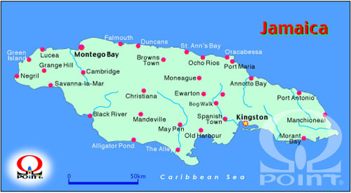 �W���}�C�J�n�} Map of Jamaica
