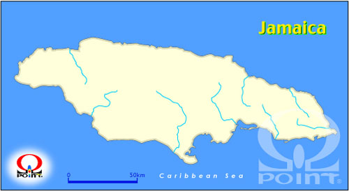 �W���}�C�J���n�} Map of Jamaica