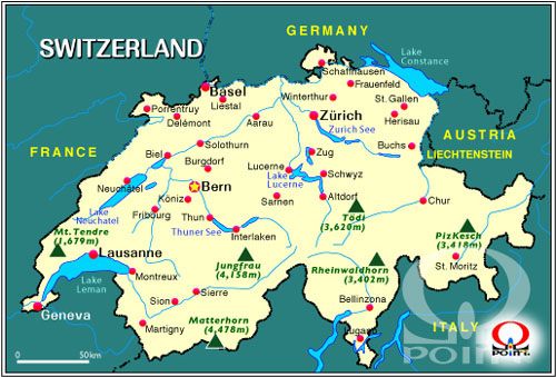 �X�C�X�n�}�@Map of Swiss