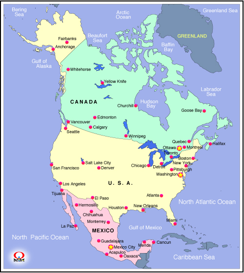 �k�A�����J�n�} Map of North America