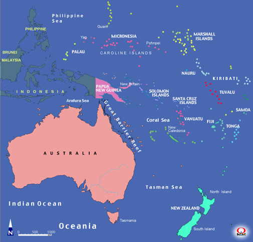 �I�Z�A�j�A�n�} Map of Oceania