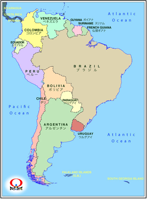 ��A�����J�n�}�@���{�� Map of South America
