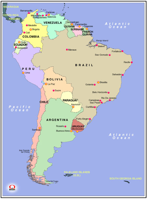 ��A�����J�n�}�@Map of South America