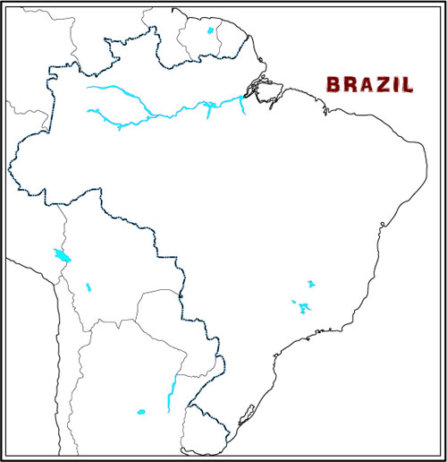 ブラジル白地図